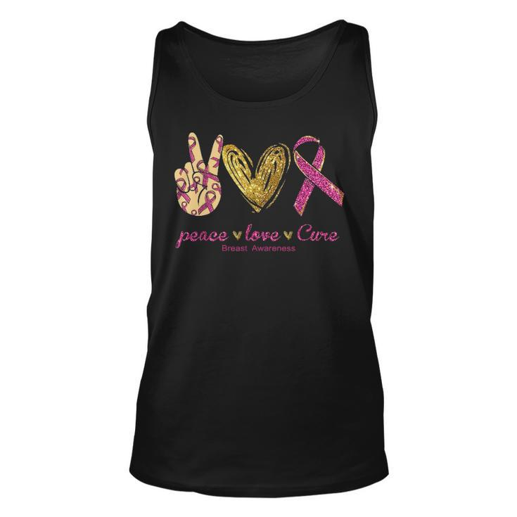 Peace Love Cure Breast Cancer Awareness Unisex Tank Top