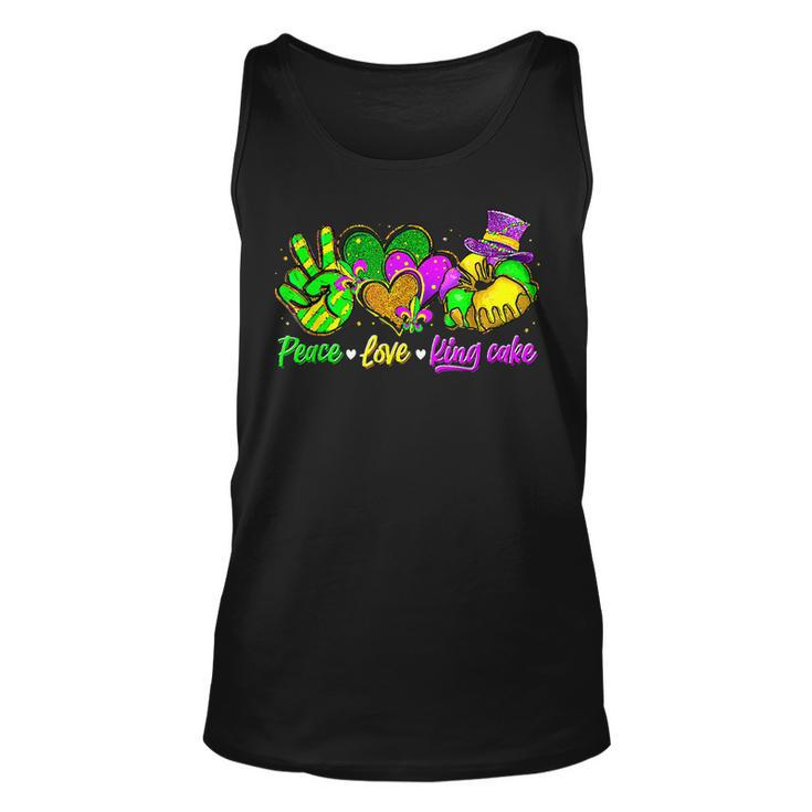 Peace Love King Cake Funny Mardi Gras Party Carnival Gifts V4 Unisex Tank Top