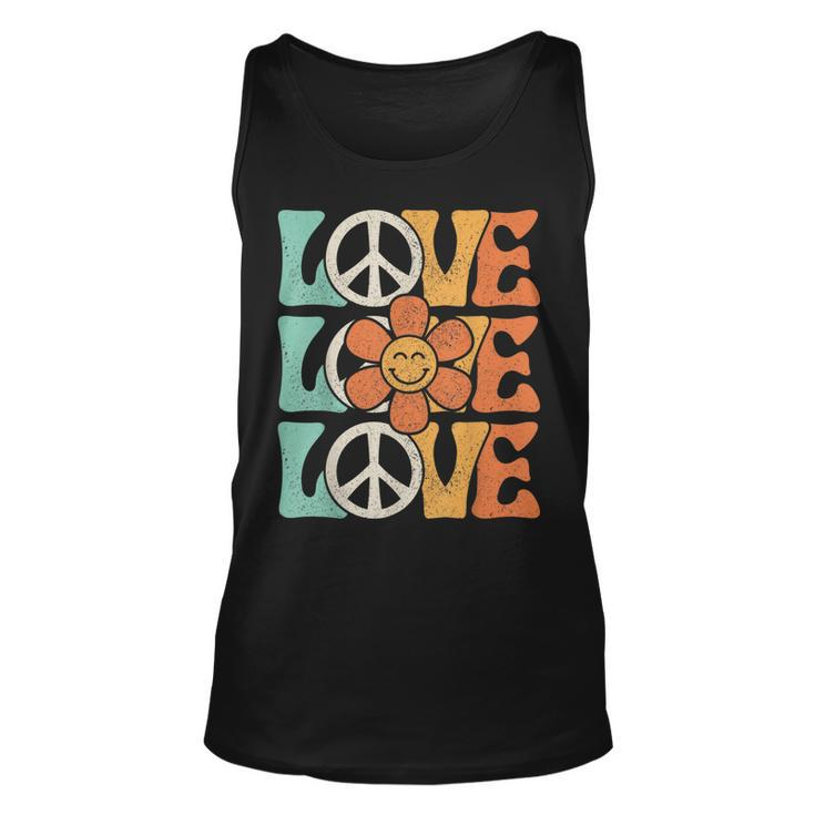 Peace Sign Love 60S 70S Costume 70 Theme Party Groovy Hippie Tank Top