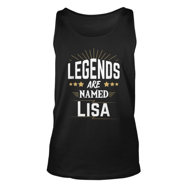 Personalisiertes Legends Are Named Lisa Unisex TankTop mit Sternenmotiv