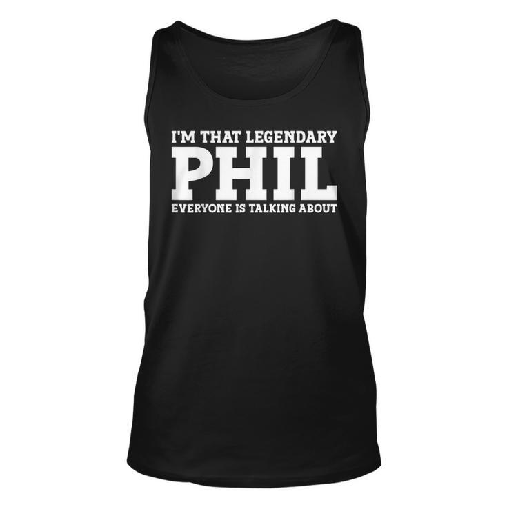 Phil Personal Name First Name Funny Phil  Unisex Tank Top