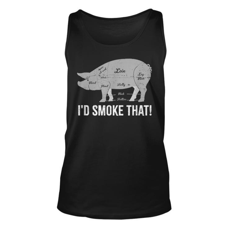 Pig Id Smoke That Bbq Grilling Fathers Day Smoking Meat Unisex Tank Top