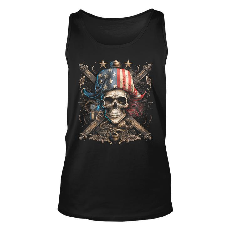 Pirate 4Th Of July American Flag Usa America Funny  Unisex Tank Top