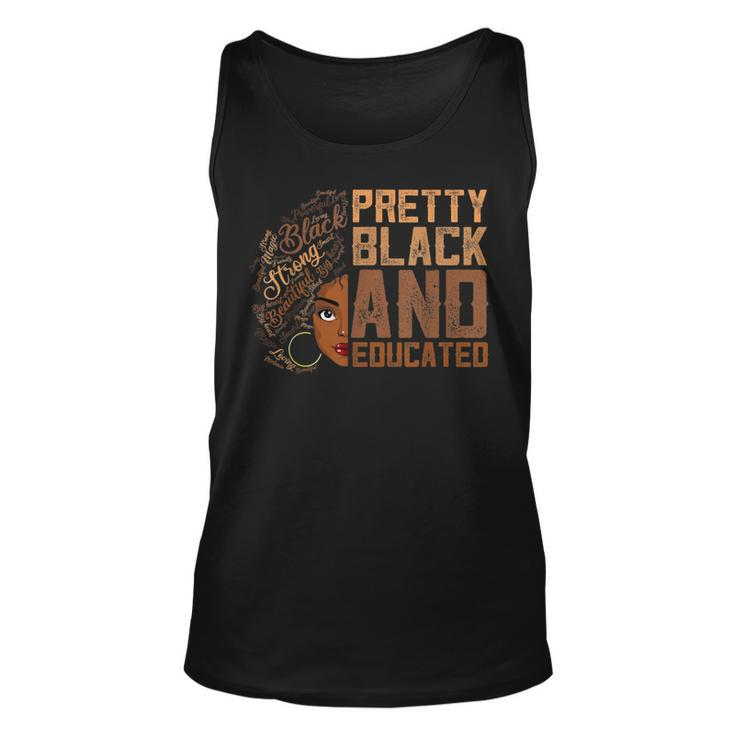 Pretty Black Girl Afro Women Black & Educated History Month  Unisex Tank Top