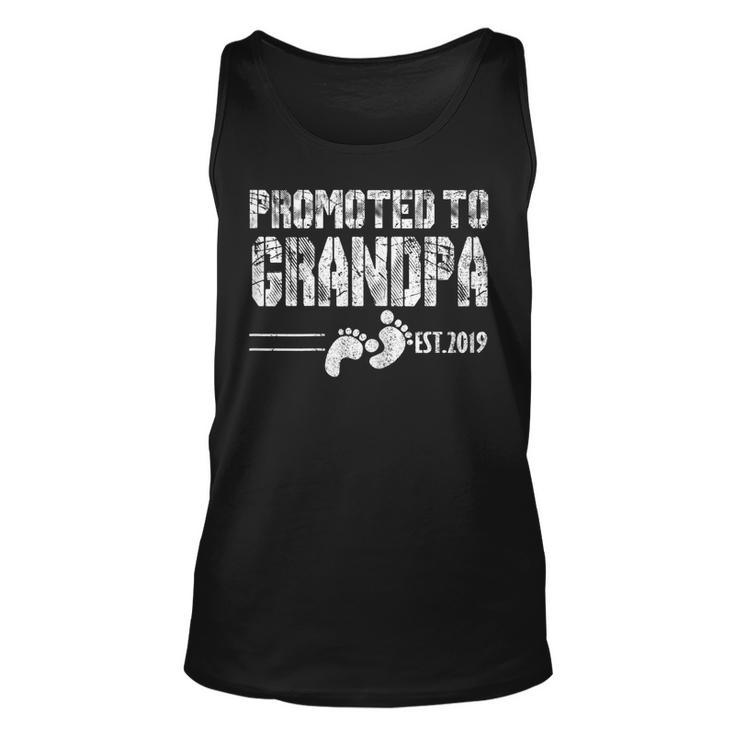 Promoted To Grandpa Est 2019 Shirt First Time New Father Day Tank Top
