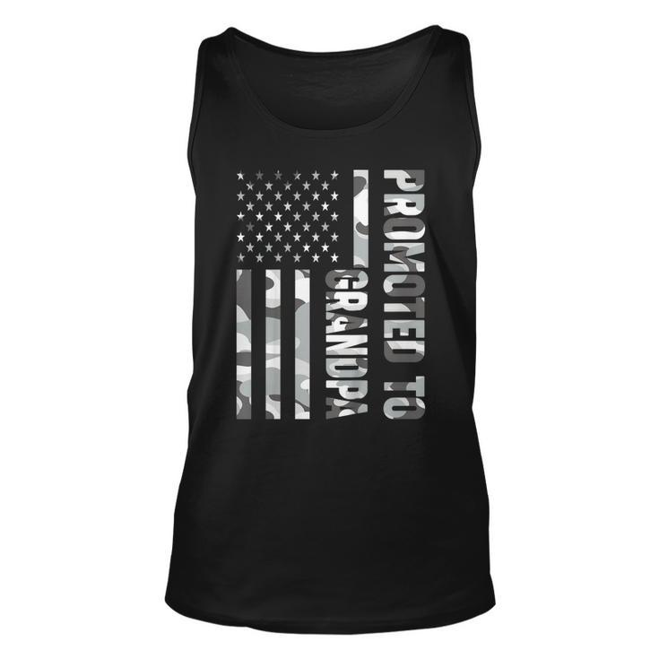 Promoted To Grandpa American Flag Camo Fathers Day Shirt Unisex Tank Top