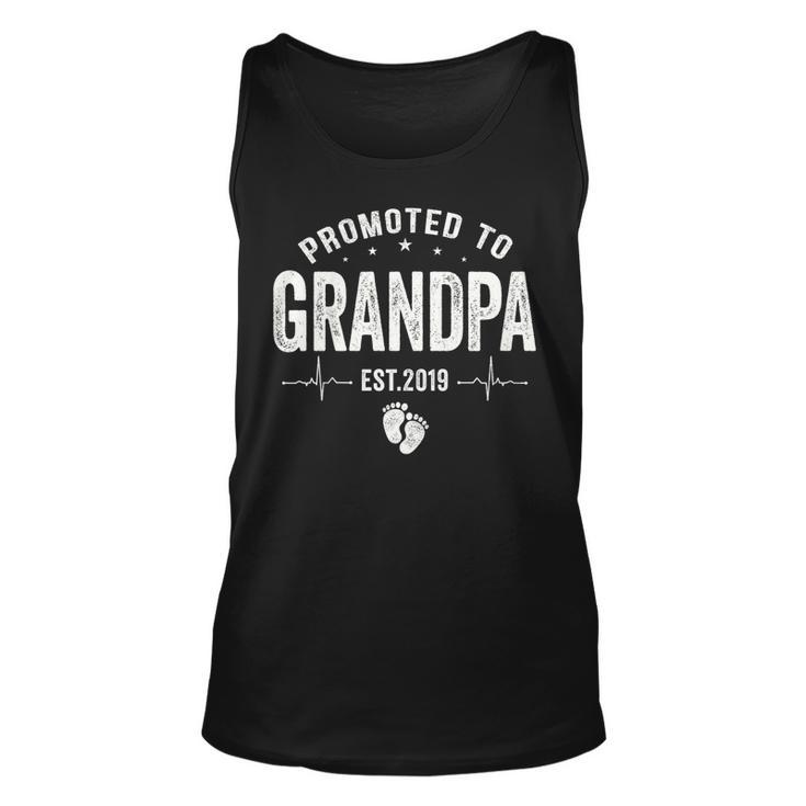 Promoted To Grandpa Est 2019  Gifts Fathers Day Unisex Tank Top