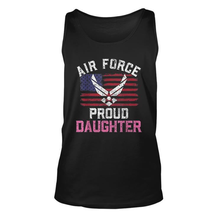 Proud Air Force Daughter American Flag Veteran Gift Men Women Tank Top Graphic Print Unisex