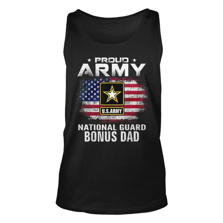 Proud Army National Guard Bonus Dad With American Flag Gift  Unisex Tank Top