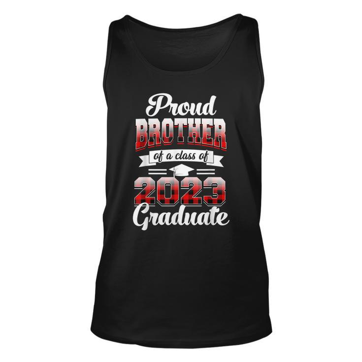 Proud Brother Of A Class Of 2023 Graduate  Red Plaid  Unisex Tank Top
