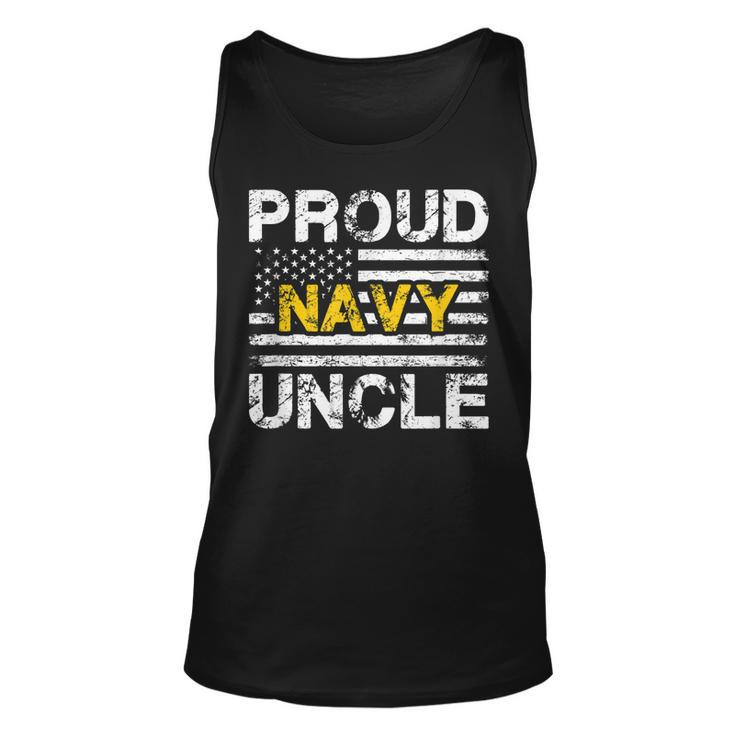 Proud Navy Uncle Us Flag - Military Family Appreciation  Unisex Tank Top