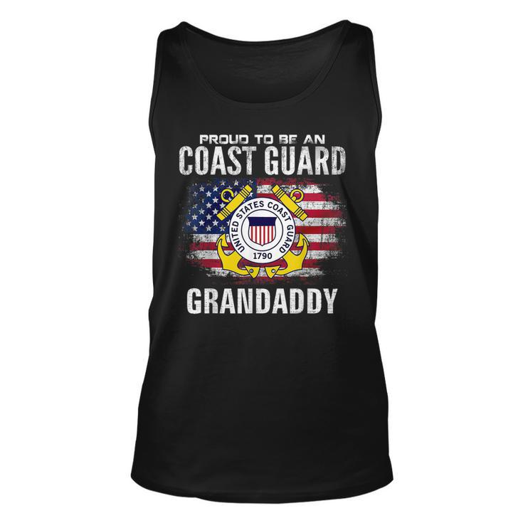 Proud To Be An Coast Guard Grandaddy American Flag Veteran  Unisex Tank Top