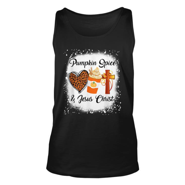 Pumpkin Spice And Jesus Christ  Leopard Heart Coffee Men Women Tank Top Graphic Print Unisex