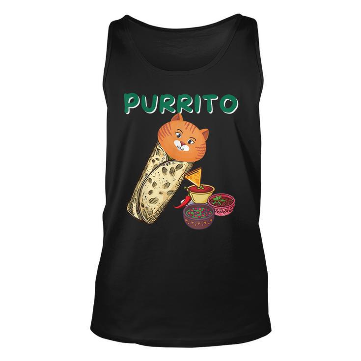 Purrito Cat In A Burrito - Cat Lover Mexican Food Kitty  Unisex Tank Top