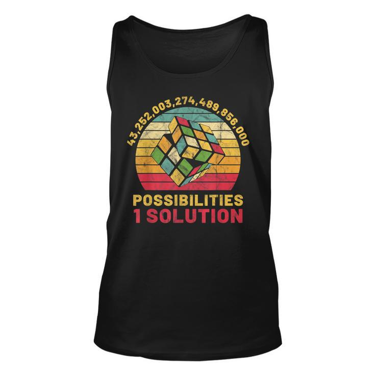 Puzzle Cube Funny One Solution Speed Cubing Retro Math  Unisex Tank Top