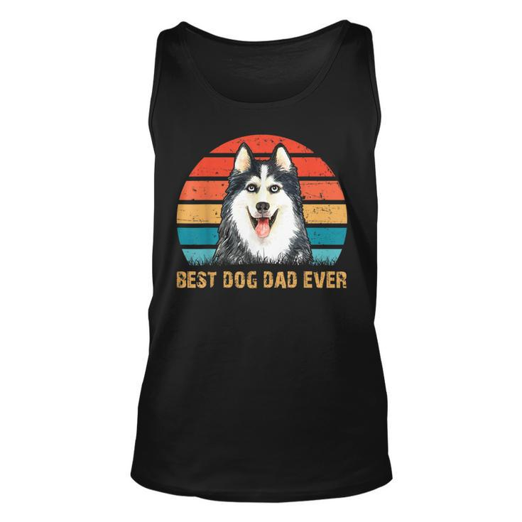 Mens Mens Quote Best Dog Dad Ever Vintage Siberian Husky Tank Top