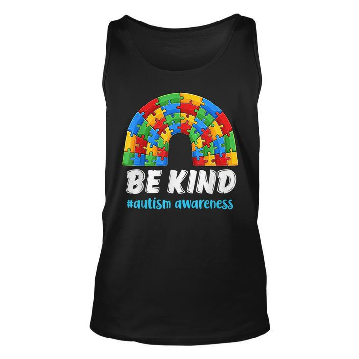Rainbow Puzzle Autism Support Be Kind Autism Awareness Unisex Tank Top