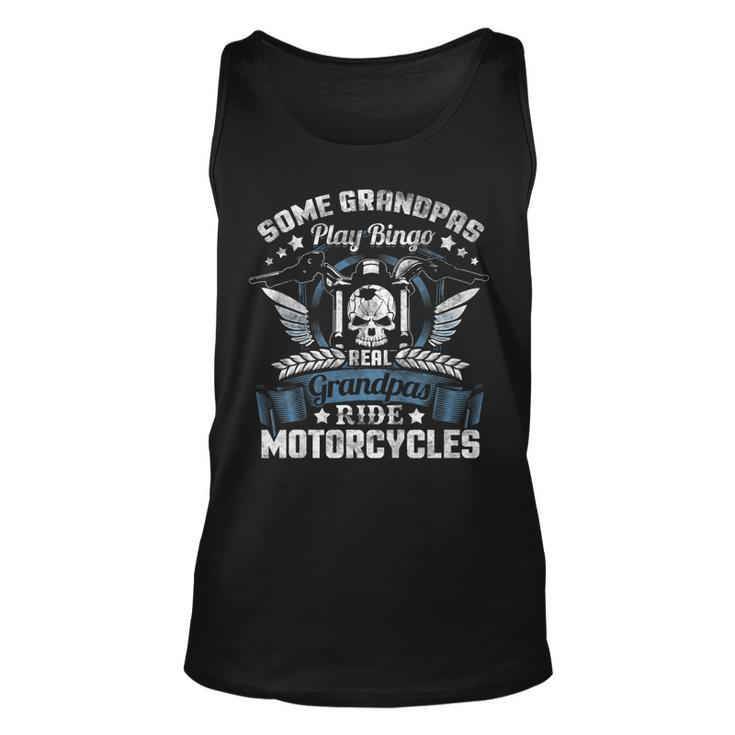 Real Grandpa Biker Shirt Fathers Day Motorcycle Ride Papa Unisex Tank Top