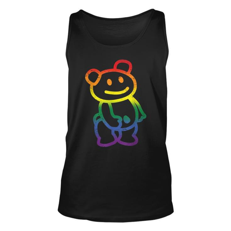 Reflective Bear Gay Pride Flag Lgbt-Q Ally Cute Animal  Unisex Tank Top
