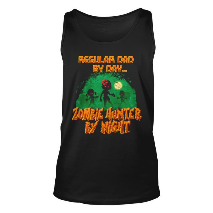 Regular Dad By Day Zombie Hunter By Night Halloween Single Dad Tank Top