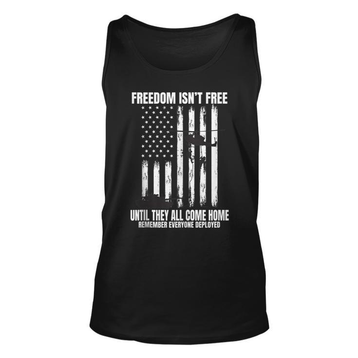 Remember Everyone Deployed Red Friday Military American Flag  Unisex Tank Top
