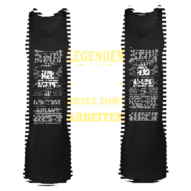 Rente 2024 Ruhestand Pension Deko Dekoration Rentner 2024 Tank Top