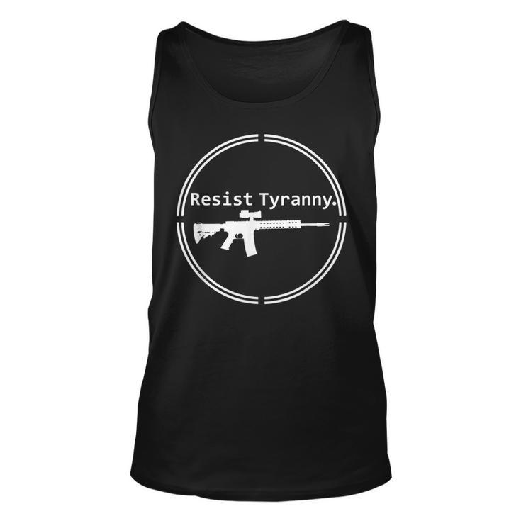 Resist Tyranny Rifle Libertarian Conservative Pro Gun 2A Usa Tank Top
