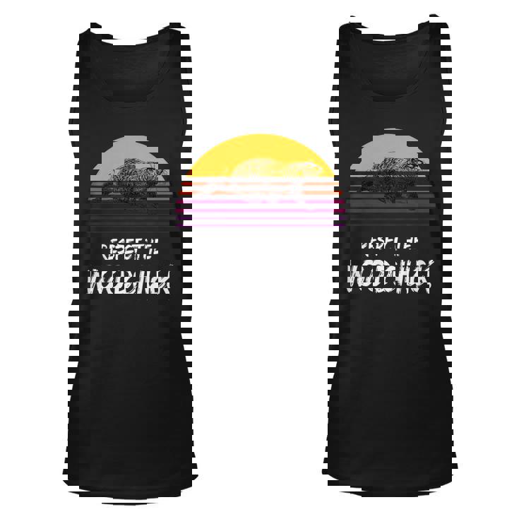 Respect The Groundhog Woodchuck Retro Ground-Hog Day  Unisex Tank Top