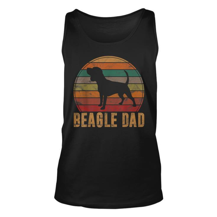Retro Beagle Dad Gift Dog Owner Pet Tricolor Beagle Father  Unisex Tank Top