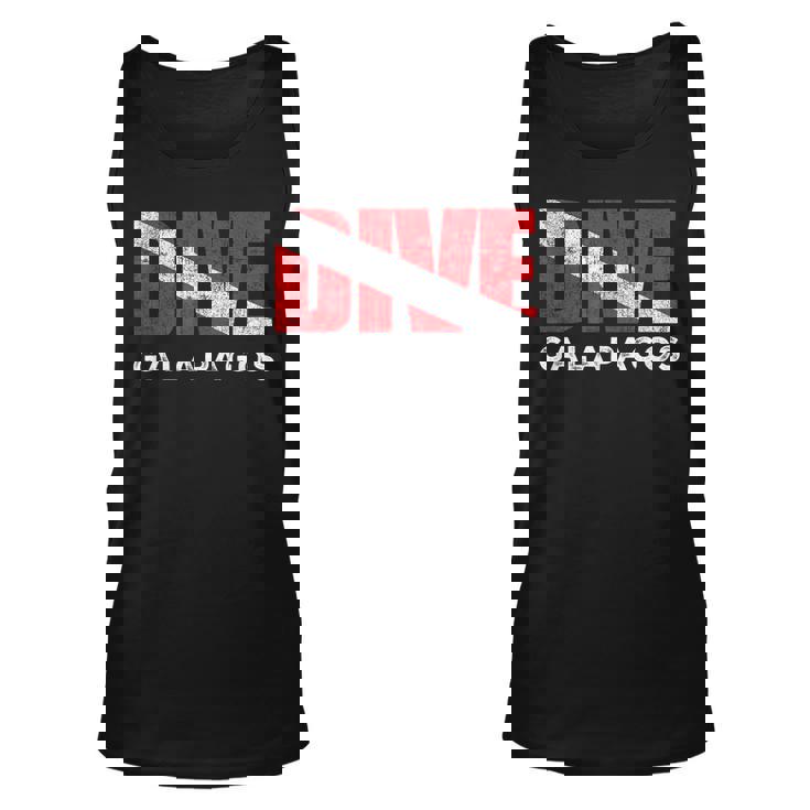 Retro Dive Galapagos Scuba Diver Vintage Dive Flag Diving Unisex Tank Top