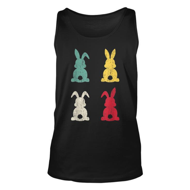 Retro Easter Bunny Cute Happy Easter Vintage Colorful Rabbit Unisex Tank Top