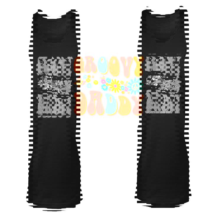 Retro Groovy Birthday Family Matching Cute Groovy Daddy Unisex Tank Top