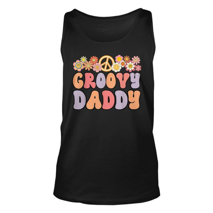 Retro Groovy Daddy And Vintage Family Retro Dad Birthday  Unisex Tank Top