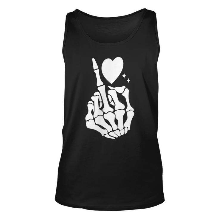 Retro Groovy Fuck Around And Find Out Finger Skeleton  Unisex Tank Top