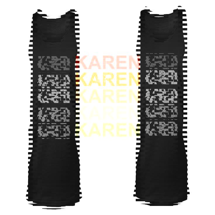 Retro Karen Personalized Karen Name Girl Woman Karen Unisex Tank Top