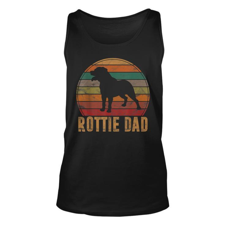 Retro Rottweiler Dad Gift Rott Dog Owner Pet Rottie Father  Unisex Tank Top