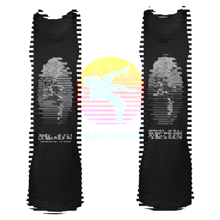 Retro Vintage Faded Cracked 70 80S Style Free Hugs Wrestling  Unisex Tank Top