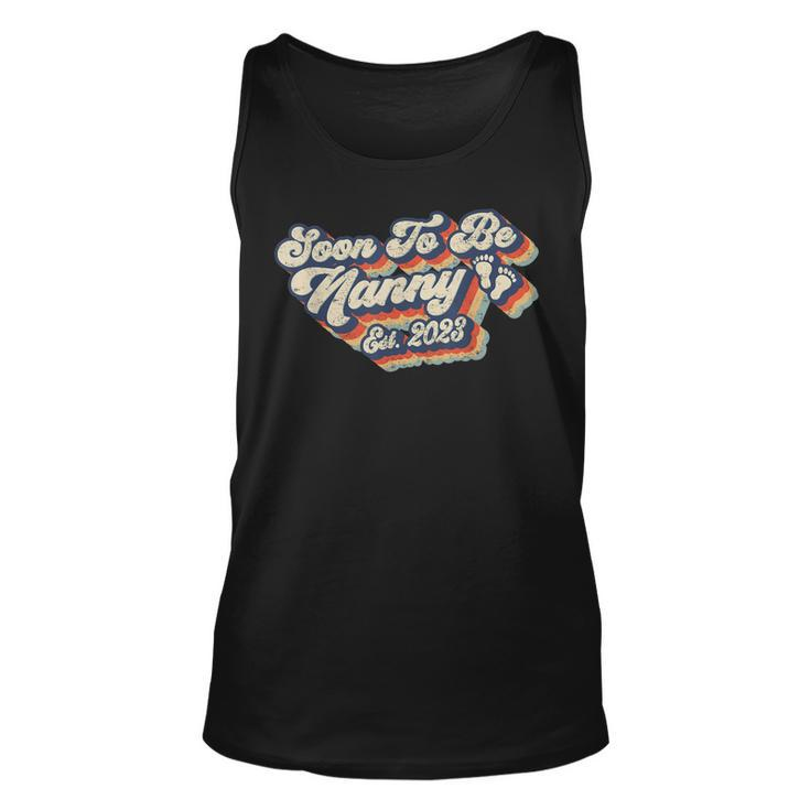Retro Vintage Soon To Be Nanny 2023 New First Time Grandma  Unisex Tank Top