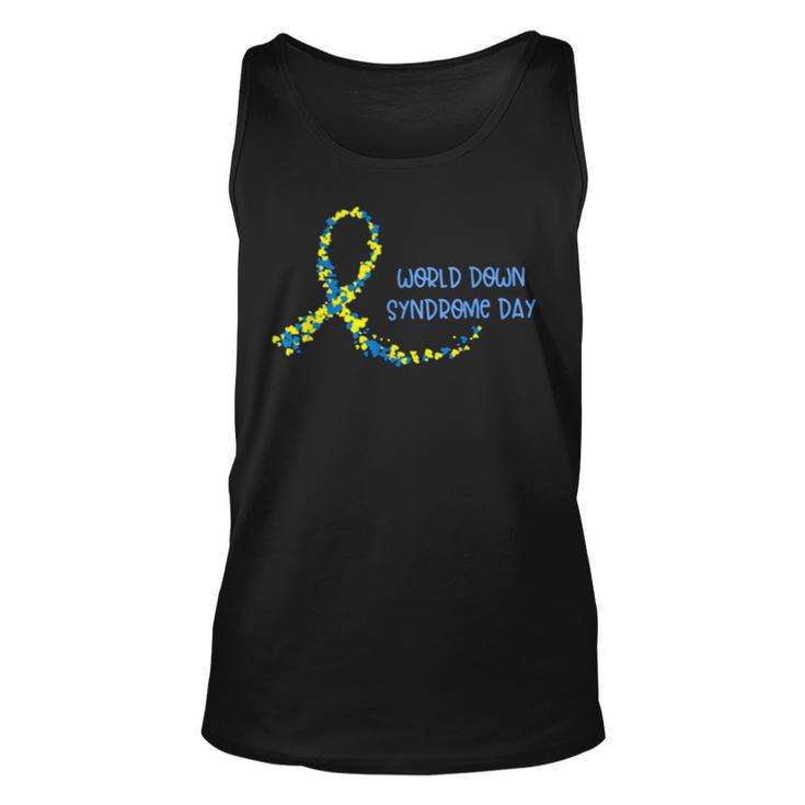 Ribbon World Down Syndrome Day V2 Unisex Tank Top