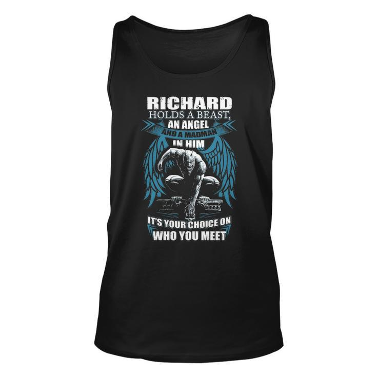 Richard Name Gift Richard And A Mad Man In Him V2 Unisex Tank Top