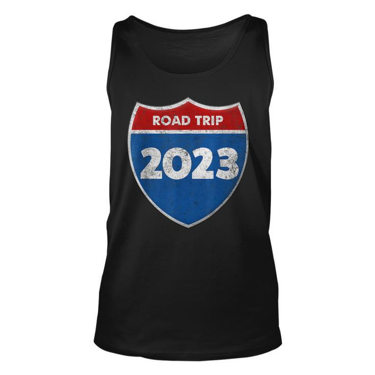 Road Trip 2023 Sign Matching Family Group  Unisex Tank Top