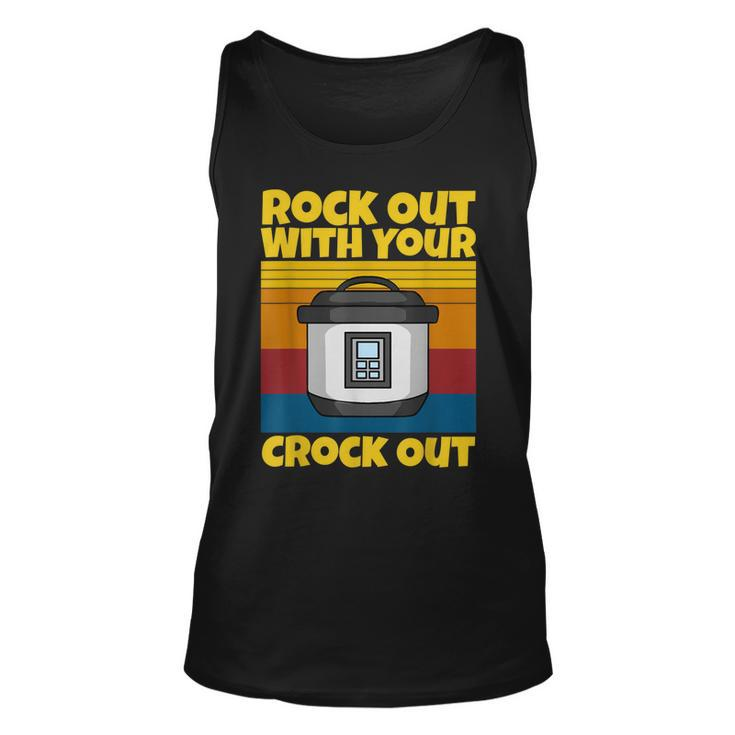 Rock Out With Your Crock Out Vintage Chef Food  Unisex Tank Top