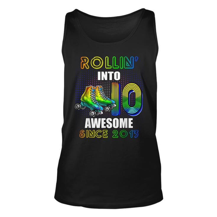 Rollin Into 10 Awesome 2013 Roller Skating 10Th Birthday  Unisex Tank Top