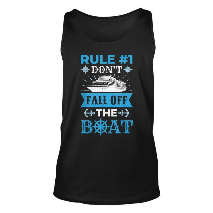 Rule Number 1 Dont Fall Off The Boat Funny Cruise Men Women Tank Top Graphic Print Unisex