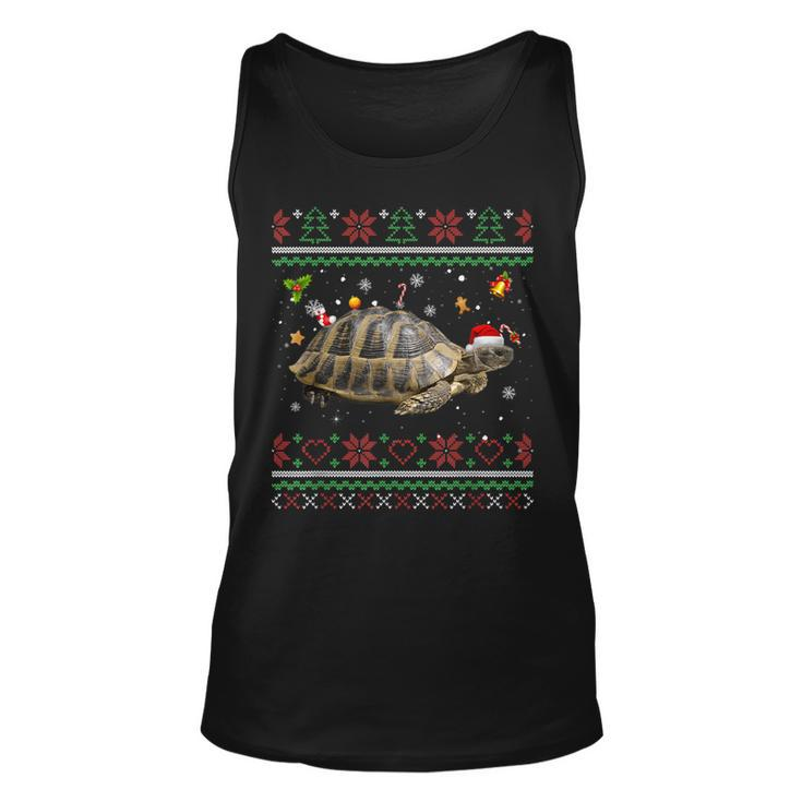 Russische Schildkröte Weihnachts-Unisex TankTop, Hässliches Rentier-Motiv