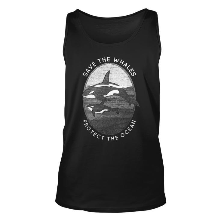 Save The Whales Protect The Ocean Orca Killer Whales  Unisex Tank Top