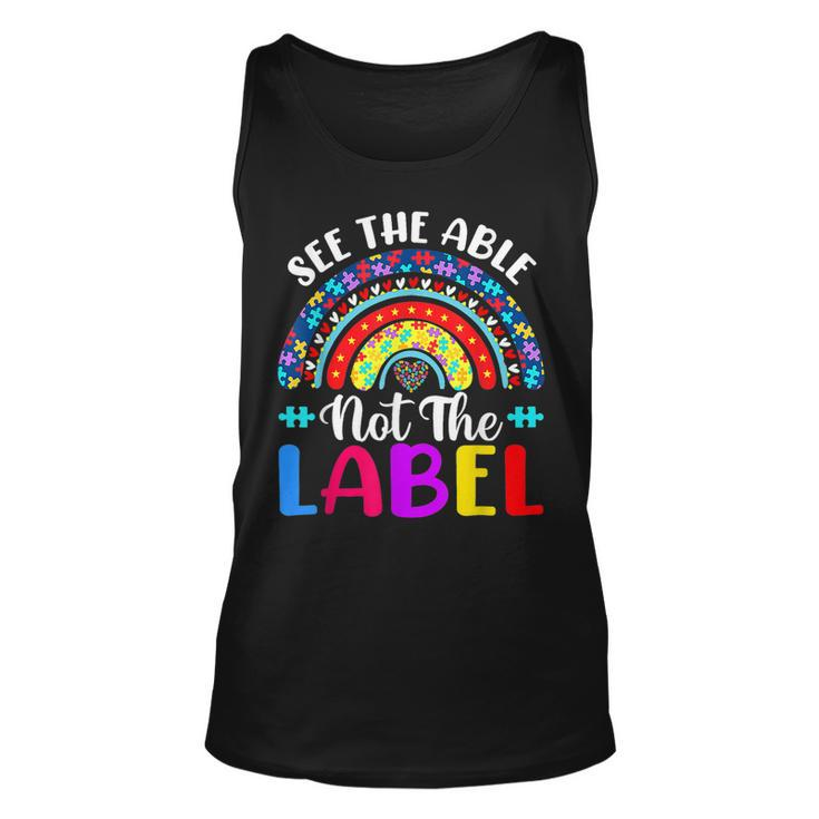 See The Able Not The Label Autism Awareness Puzzle Rainbow  Unisex Tank Top