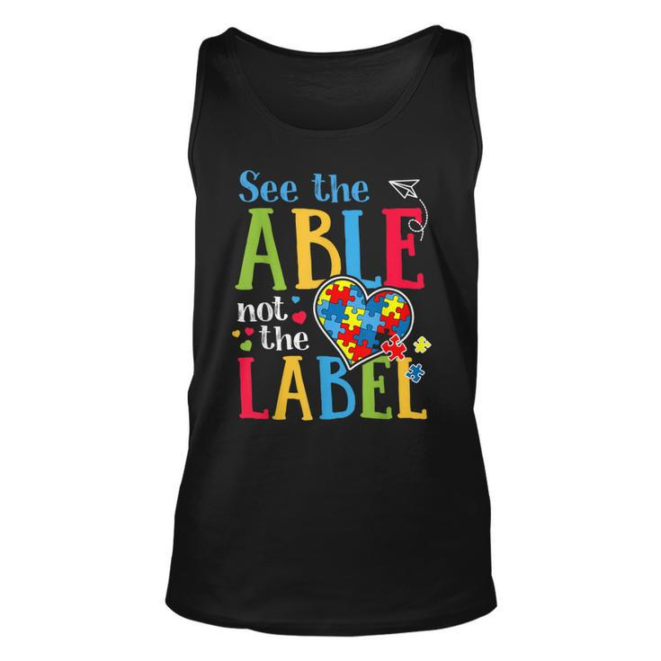 See The Able Not The Label  Autism Puzzle Love Heart  Unisex Tank Top