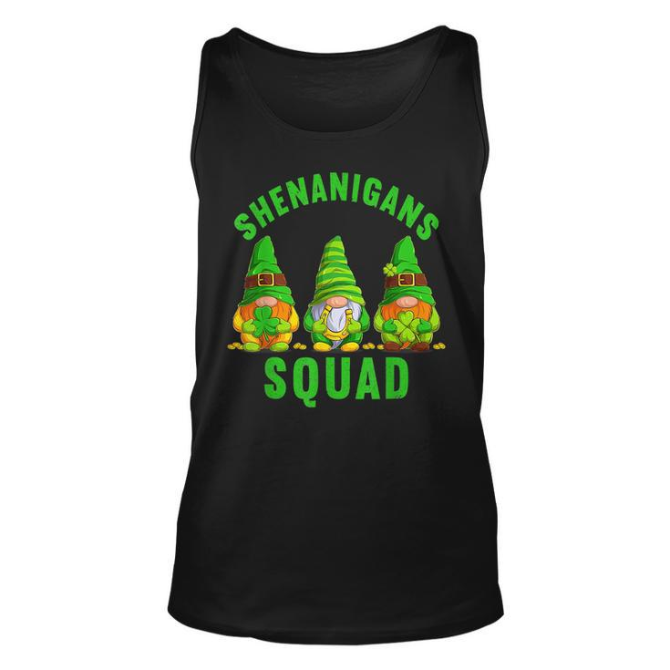 Shenanigans Squad Funny St Patricks Day Gnome Shamrock Irish  Unisex Tank Top
