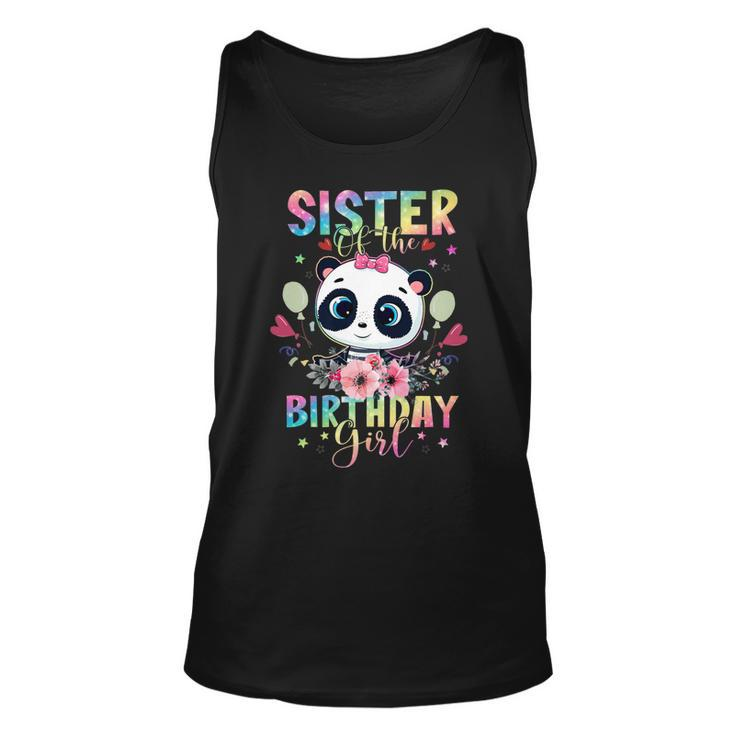 Sister Of The Birthday Girl Panda Bear Floral Pandastic Bday Tank Top